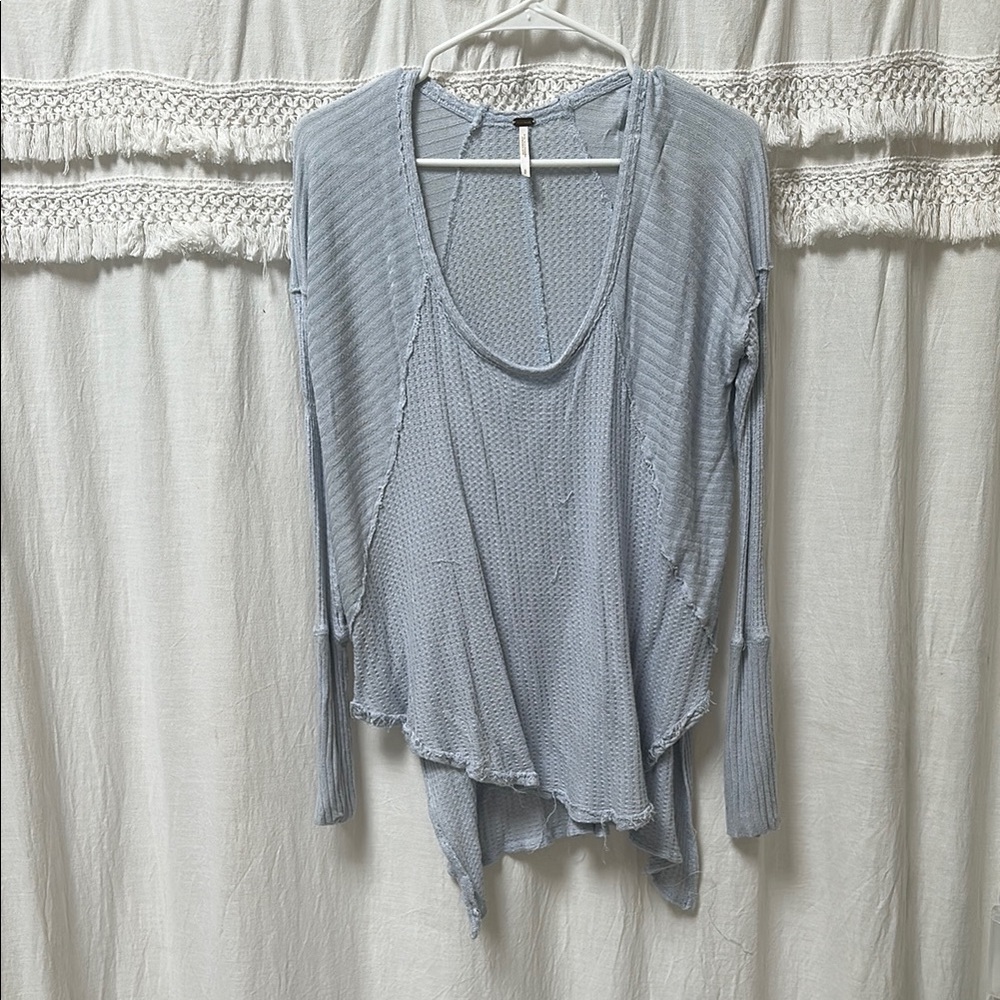Free People Light Blue Knit Top
